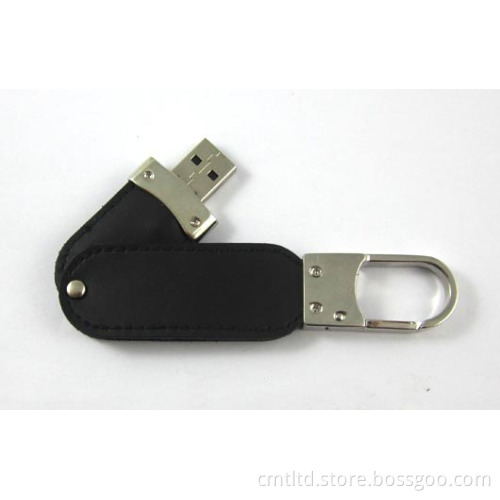 Best Promotional Gift Leather USB Flash Drives with Hot Stamping Logo (LE008)